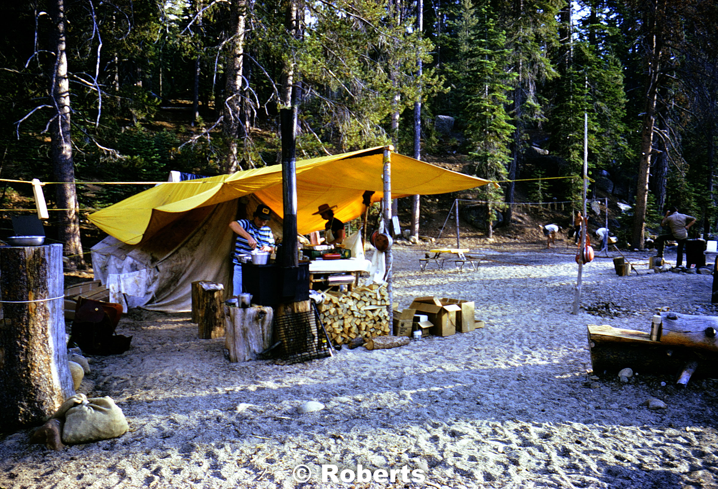 Illilouette Creek Trail Crew Camp. Yosemite National Park, California. July, 1976.
