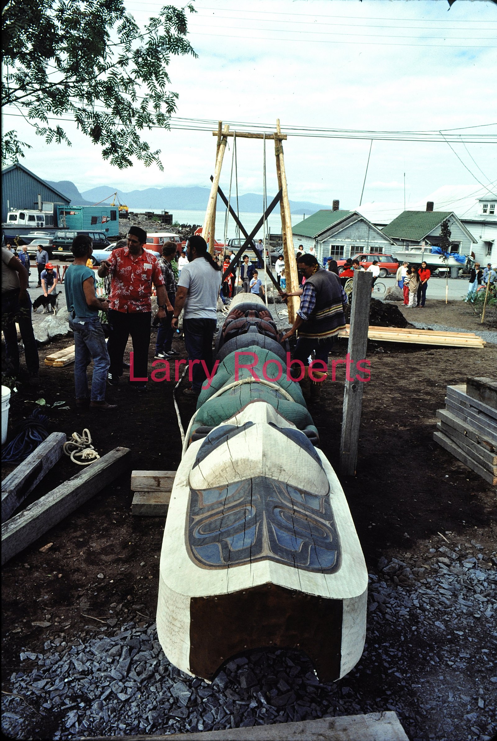 Totem Poles Dedication, Wrangell, Alaska. July 1987.