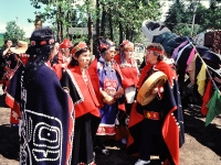 Tlingit Dancers, Totem Poles Dedication, Wrangell, Alaska. July 1987.