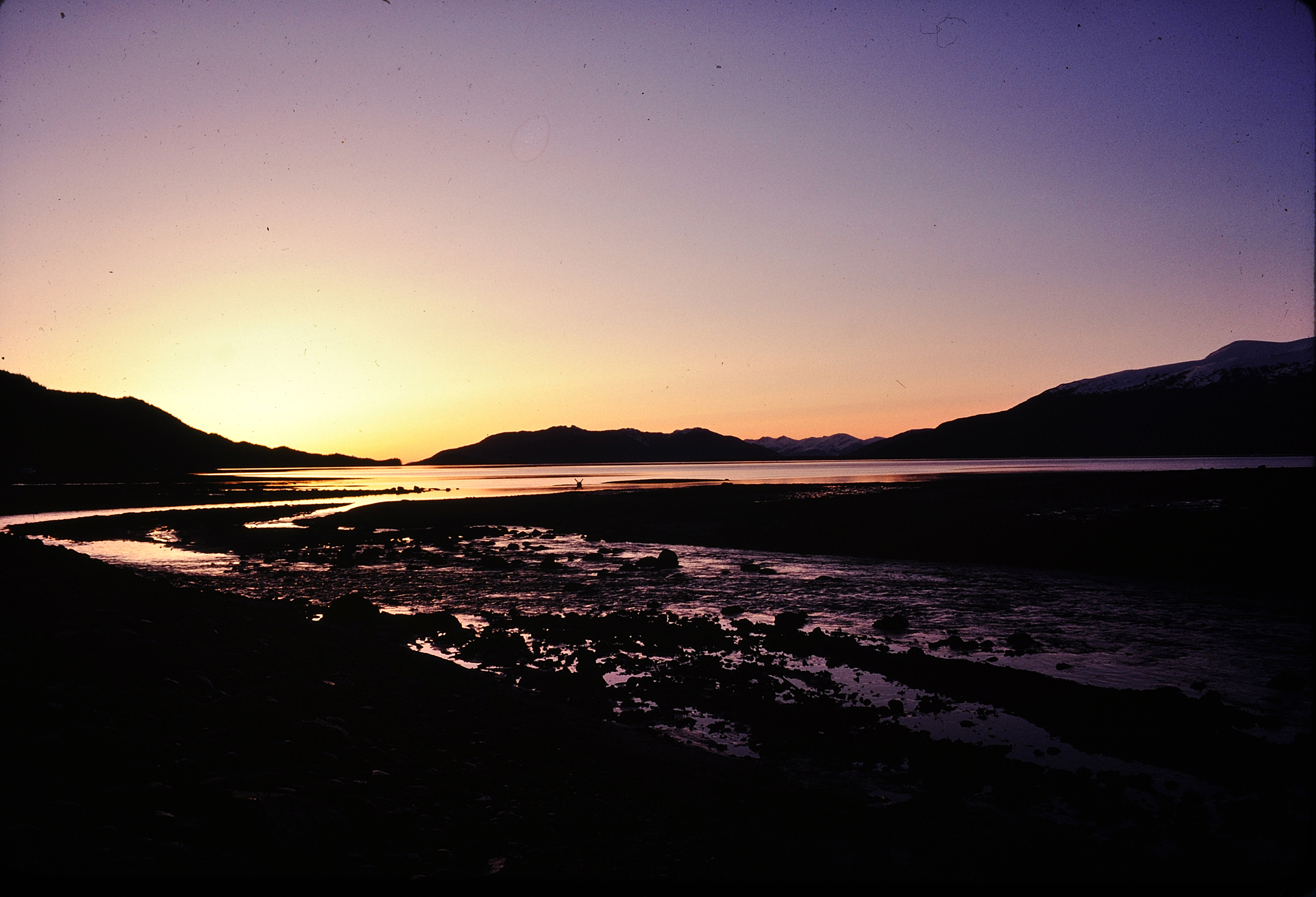 Sunset, Endicott Arm of Stephens Passage, Alaska. May 1979.